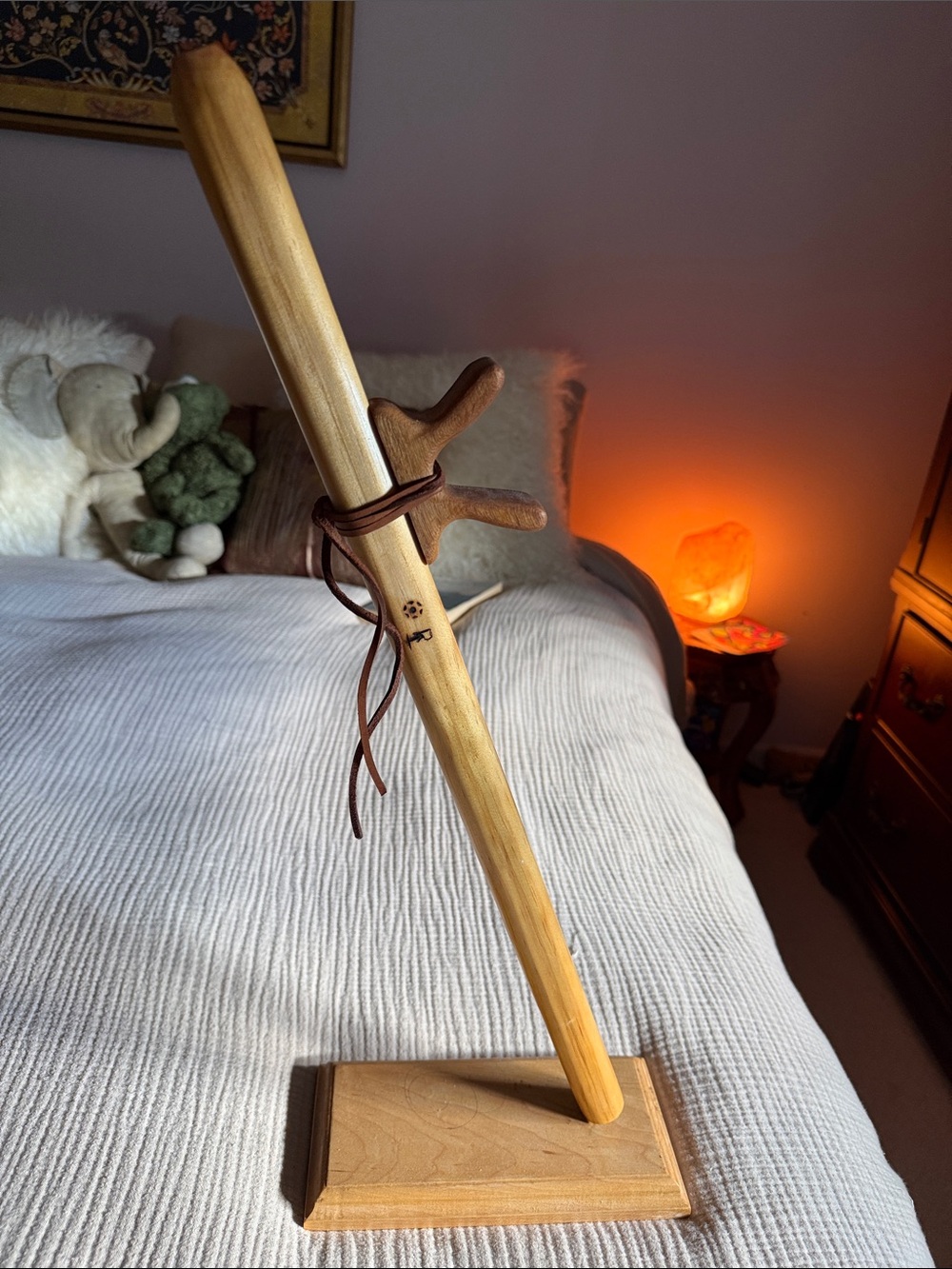 Native American G4 Flute with Flute Stand - Natural Wood